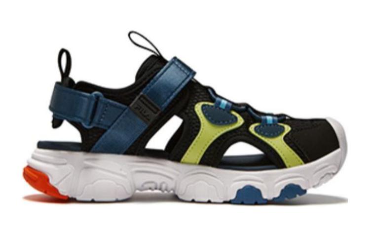 (GS) FILA Lifestyle Sandals 'Black White Blue' K15B321802FBB