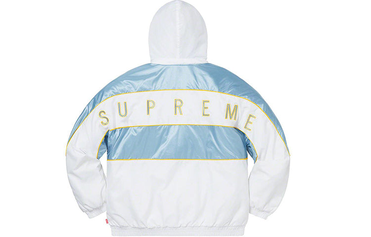 Supreme Sports Piping Puffy Jacket 'White Blue' SUP-FW19-509