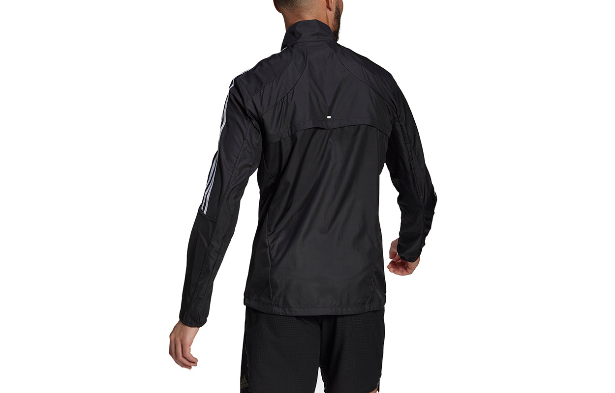 adidas Marathon Jkt Stand Collar Running Sports Jacket Black GM1410