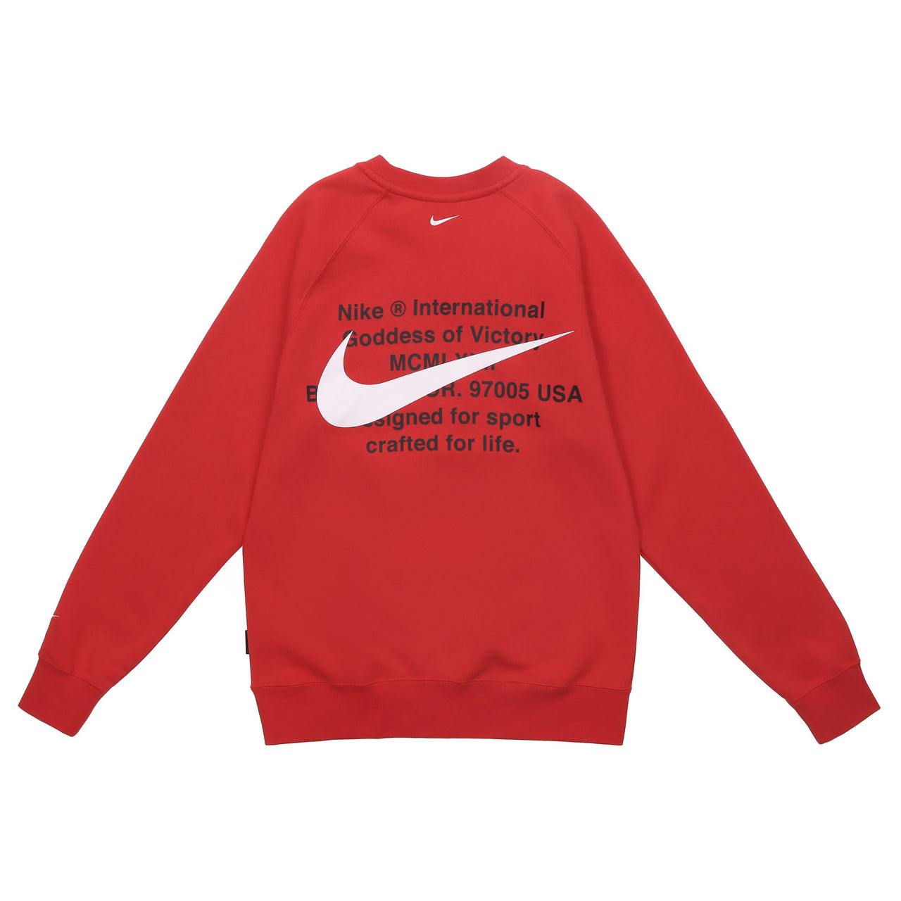 Nike Embroidered Fleece Lined Stay Warm Round Neck Pullover Red DD5079-657