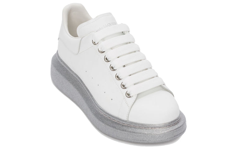 (WMNS) Alexander McQueen Oversized Sneaker 'White Silver' 553770WHWKV9071