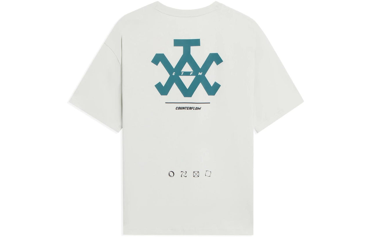 Li-Ning Counterflow Graphic T-shirt 'White Teal' AHSSB85-1