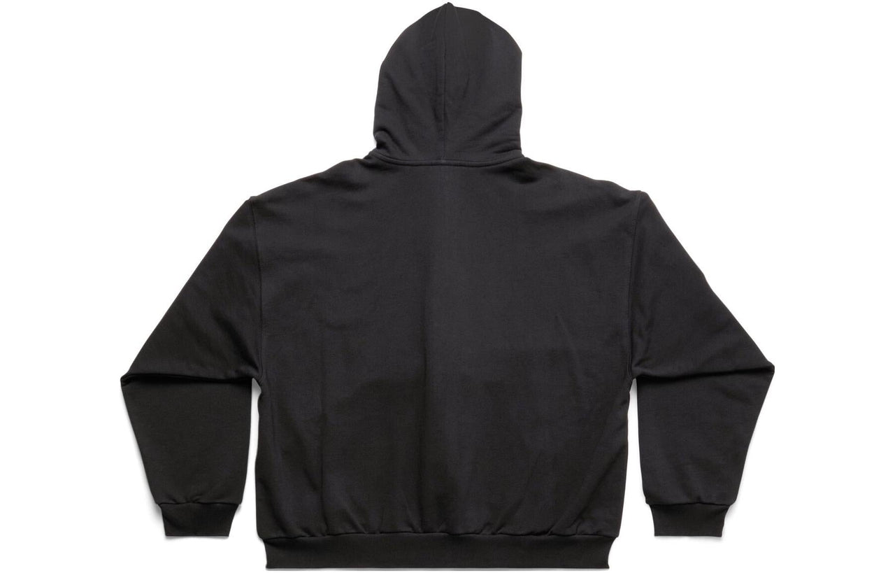Balenciaga Sticky Note Zip-Up Hoodie Medium Fit 'Black Faded' 744457TOVD31055