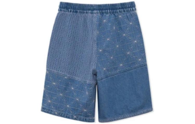 Li-Ning Embroidered Color Block Denim Shorts 'Denim Blue' AJSR009-1