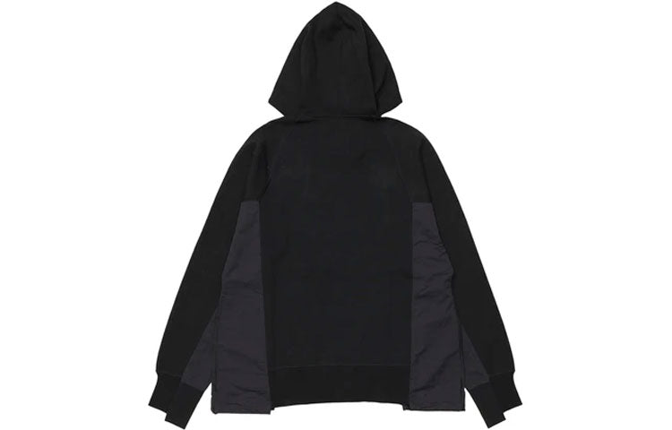 Nike x sacai Logo Printing Splicing Contrasting Hoodie Asia Sizing 'Black' CZ4695-010