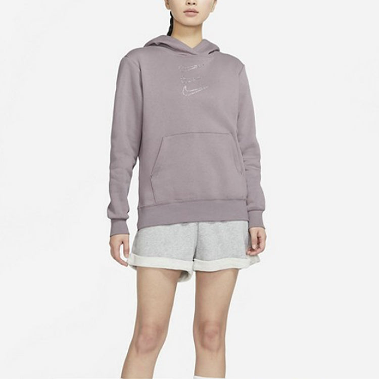 (WMNS) Nike Rhinestone Fleece Hoodie 'Purple' DH1412-580