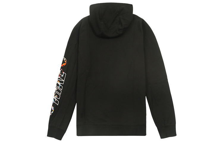 Nike Sportswear Club Printing Long Sleeves Pullover Drawstring Black CU3670-010