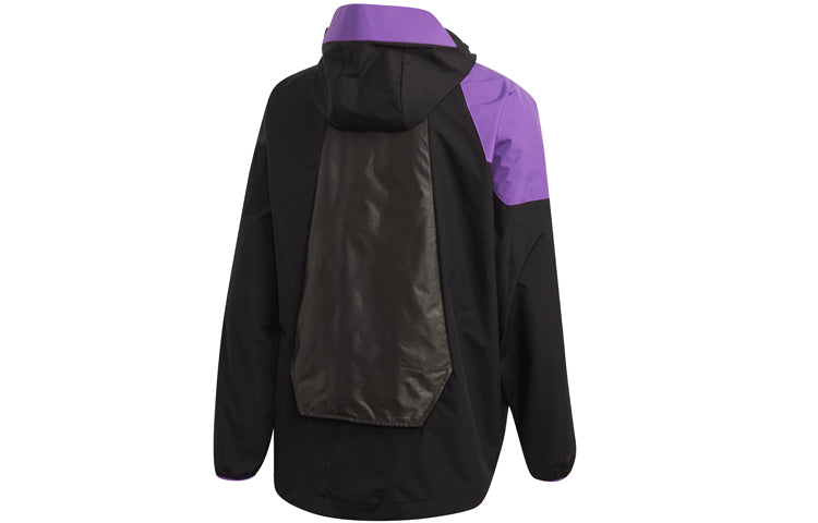 adidas originals Casual Sports hooded Half Zipper Jacket Black FM3679