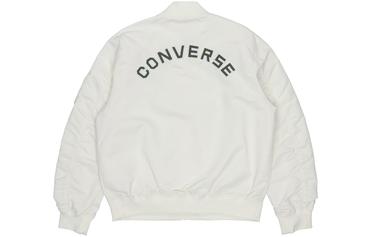 Converse SS22 Logo Loose Sports Retro aviator Jacket Couple Style White 10024169-A01