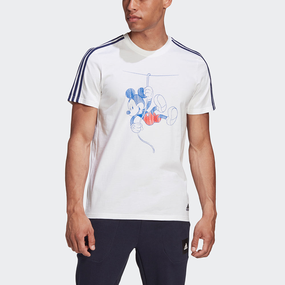 adidas x Disney Mickey Crossover Climbing Tee 2 Cartoon Pattern Printing Round Neck Short Sleeve White GQ0903