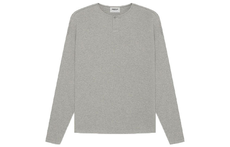 Fear of God Essentials SS21 Thermal Henley Long Sleeve Dark Heather Oatmeal FOG-SS21-620