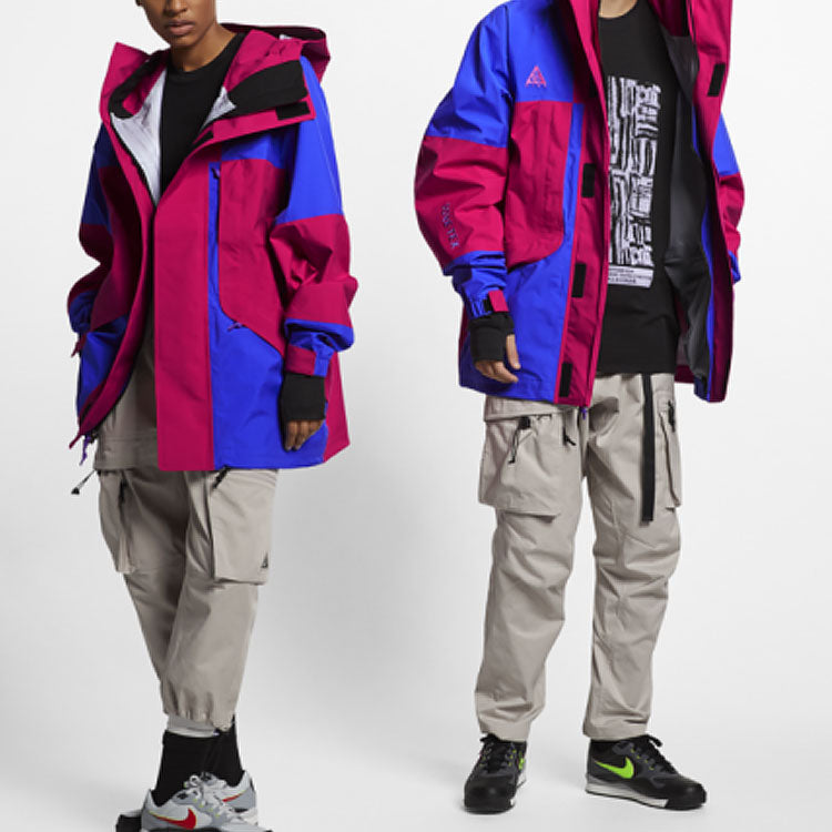 Men's Nike ACG Gore-Tex Outdoor Windproof Hooded Jacket Red Blue 'Rush Pink Hyper Royal' BQ7195-666