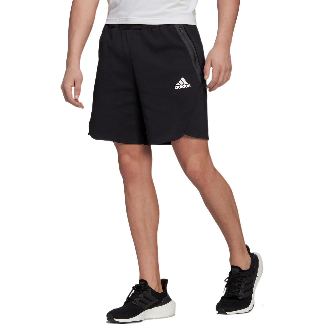adidas Solid Color Logo Sports Shorts Black HE9813