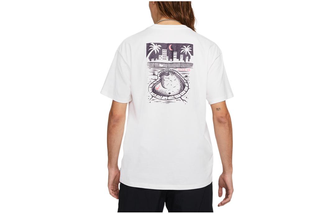 Nike Back Cartoon Printing Round Neck Casual Short Sleeve White DR1240-100