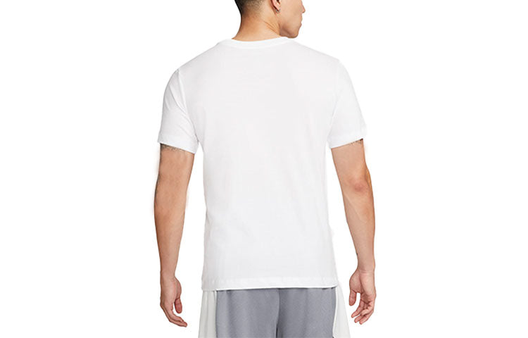 Men's Nike Alphabet Logo Printing Round Neck Short Sleeve White T-Shirt DR7643-100