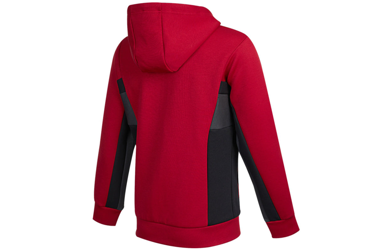 adidas St Kn Spcr Jkt Contrasting Colors Pocket Knit Sports hooded Logo Jacket Red H39240