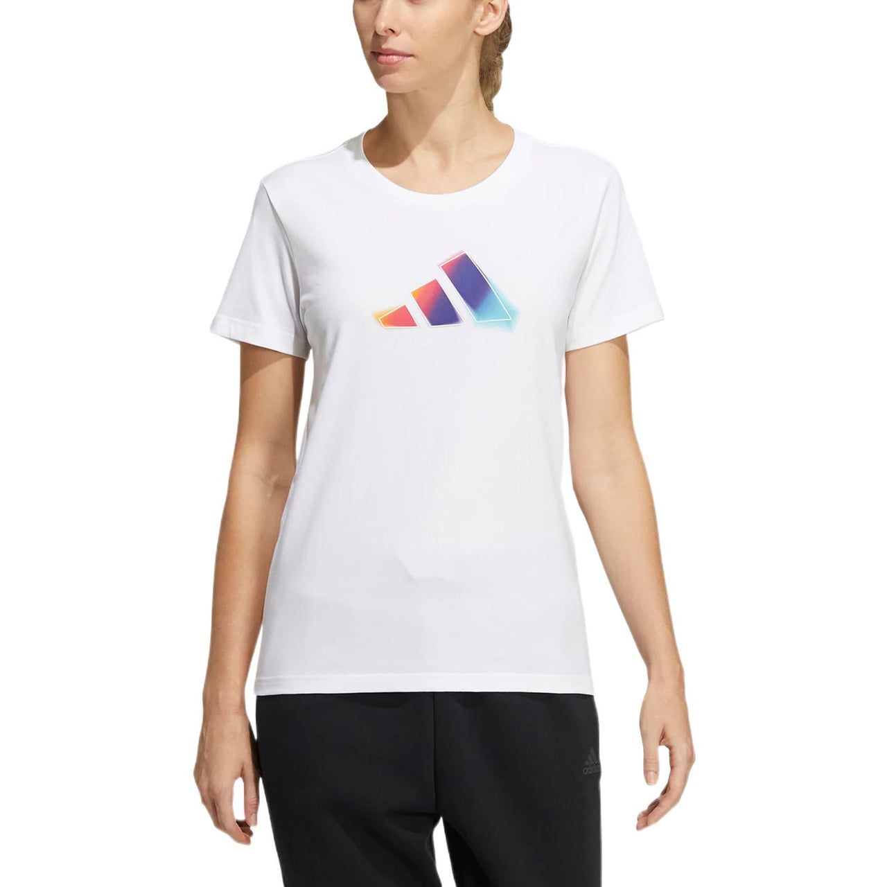 (WMNS) adidas UST  3 Bar T-Shirt 'White Purple' HE9979