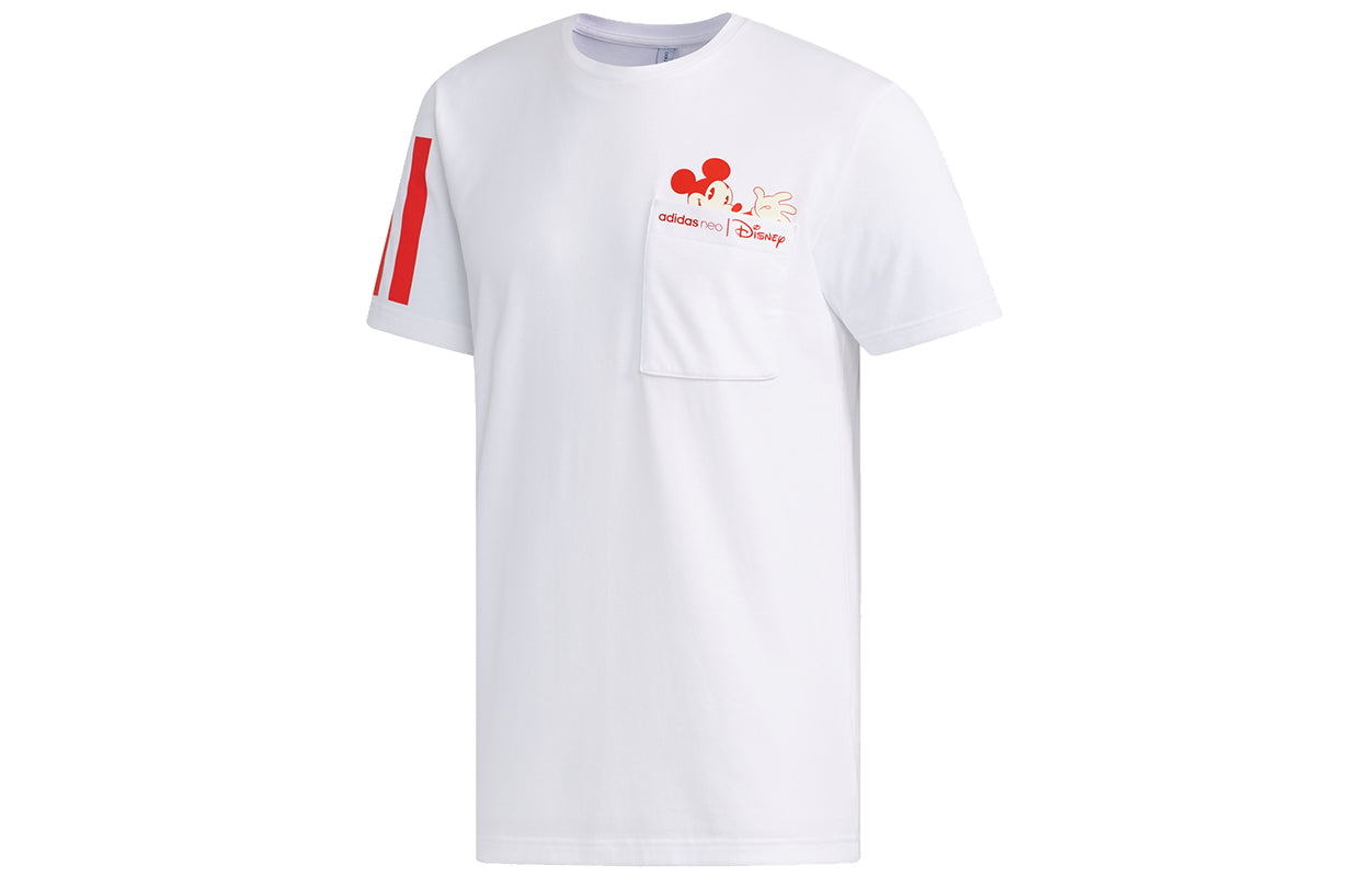 adidas neo Mcky&mnn T1 Casual Sports Mickey Pattern Short Sleeve White EI4542
