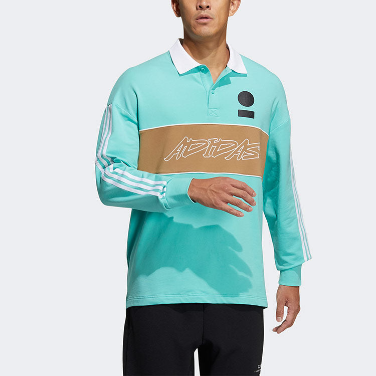 adidas Ub Polo Ls Sports Stylish Logo Printing Long Sleeves Polo Shirt Green GP0894