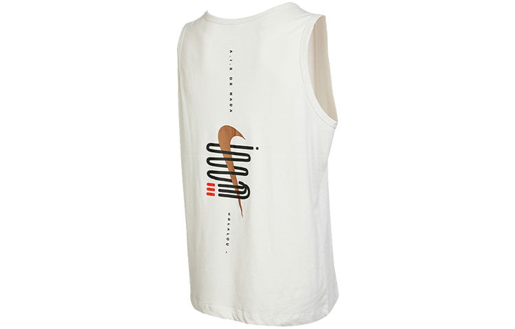 Men's Nike Logo Printing Round Neck Pullover White Vest DR7669-030