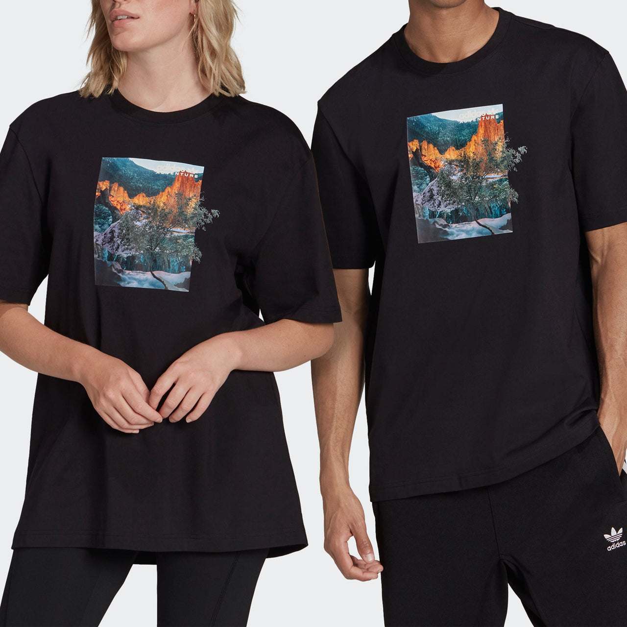 adidas Adventure Landscape Graphic Tee 'Black' H09063