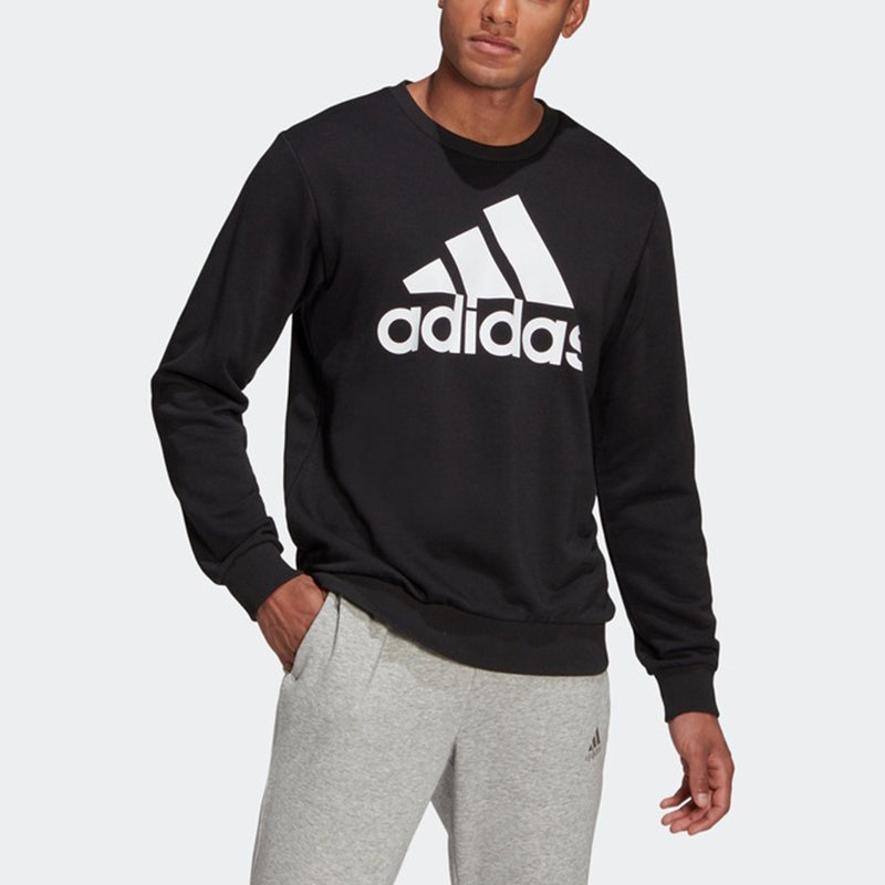 adidas M Bl Ft Swt Logo Printing Sports Round Neck Pullover Black GK9076