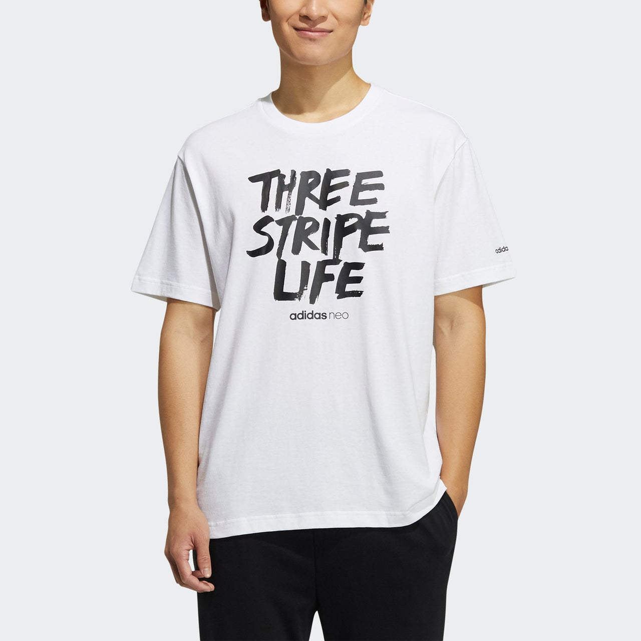 adidas neo M Logo Tee 1 Letter Printing Sports Male White HC3830