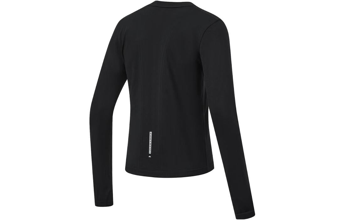 (WMNS) Li-Ning Small Logo Running Long Sleeve T-shirt 'Black' ATLT082-1