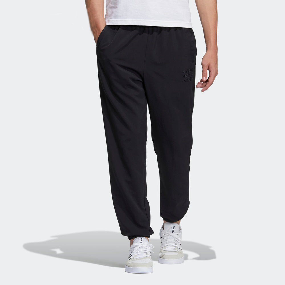 Men's adidas neo Ce C+ Wvn Tp Solid Color Knit Bundle Feet Athletics Sports Pants/Trousers/Joggers Black H14218