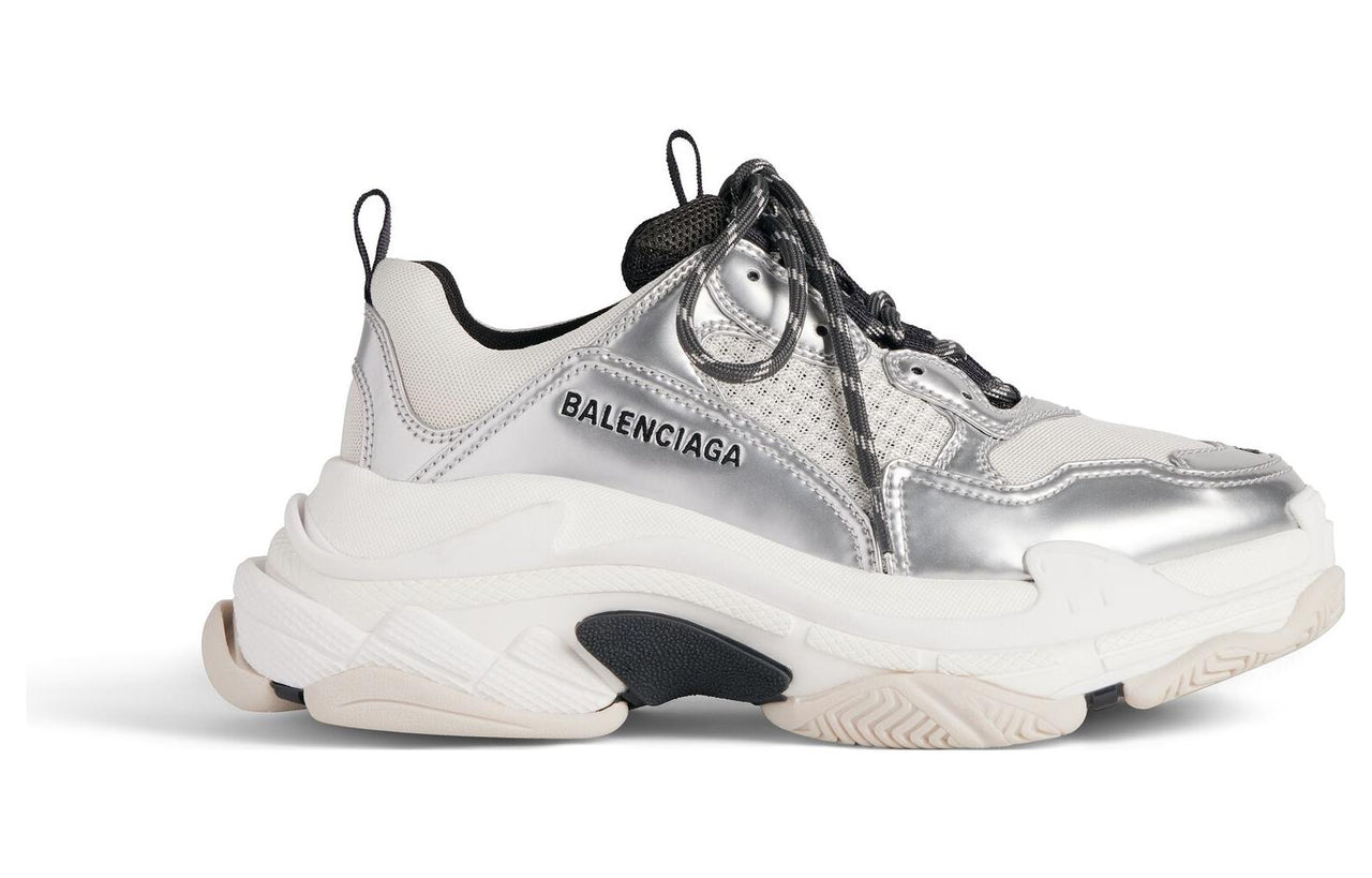 Balenciaga Triple S Sneakers 'Black White and Silver Double Foam and Mesh' 536737W2FWM8191