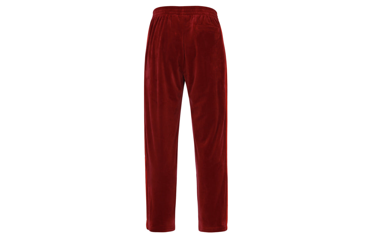 Men's adidas x IVY PARK Crossover Solid Color Stripe Sports Pants/Trousers/Joggers Red HN0306