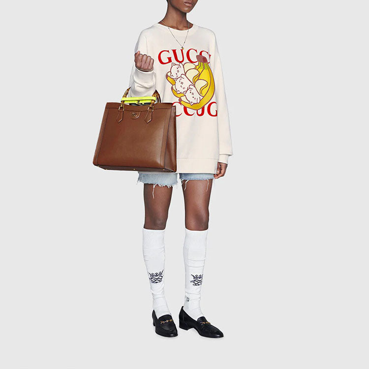 (WMNS) Gucci Bananya Sweatshirt 'White' 617964-XJDGM-9095