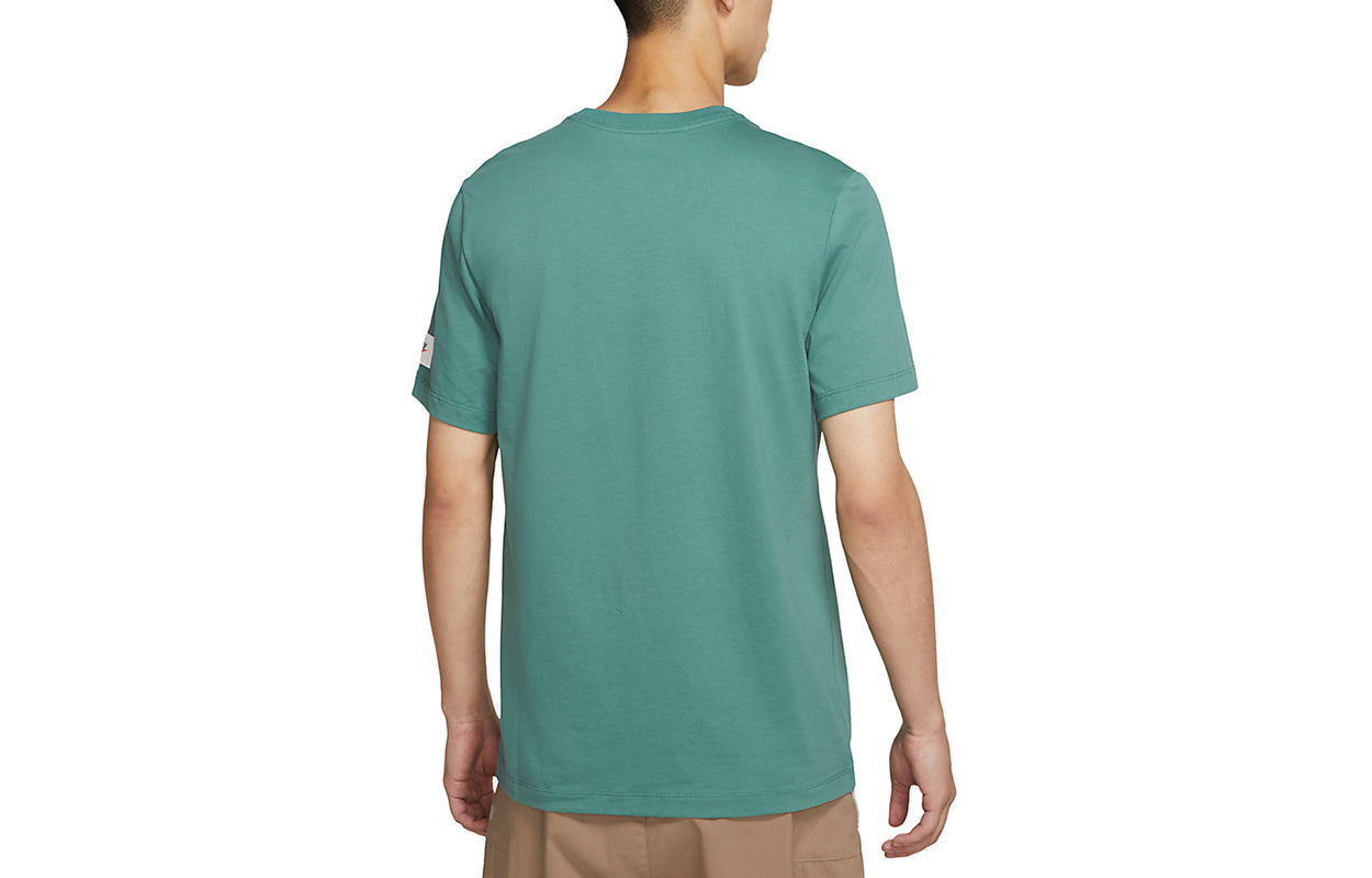 Men's Nike Sportswear Shoes Box Printing Sports Short Sleeve Malachite Green T-Shirt DJ1390-361