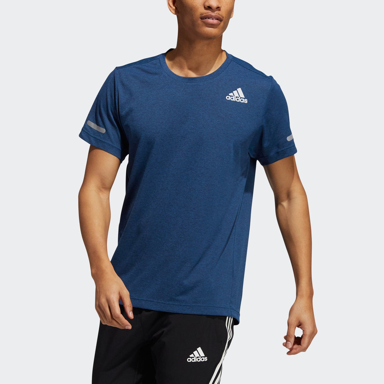 adidas Elevate Train T Reflective Training Sports Short Sleeve Navy Blue HB8520