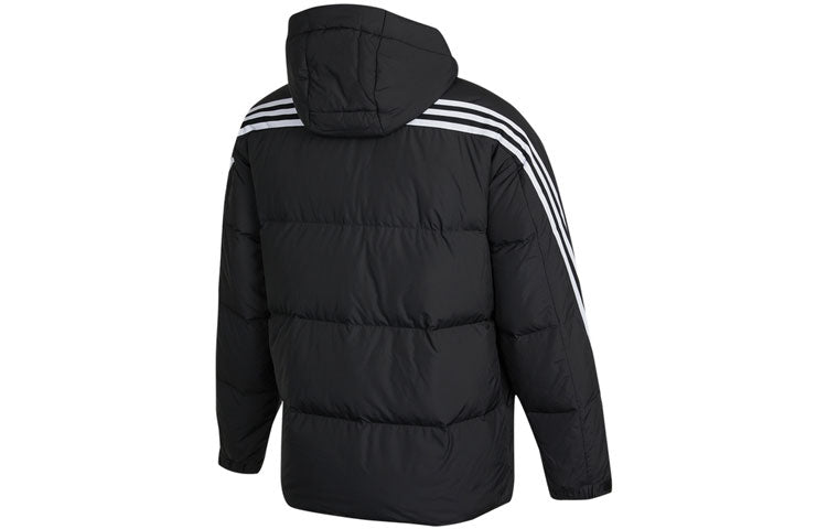 adidas 3st Puffy Dwn J Casual Sports Stay Warm hooded down Jacket Black H20754