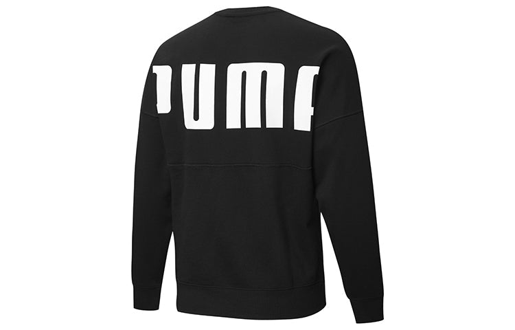 PUMA Unisex Printing Round-Neck Sweatshirt Black 530692-01