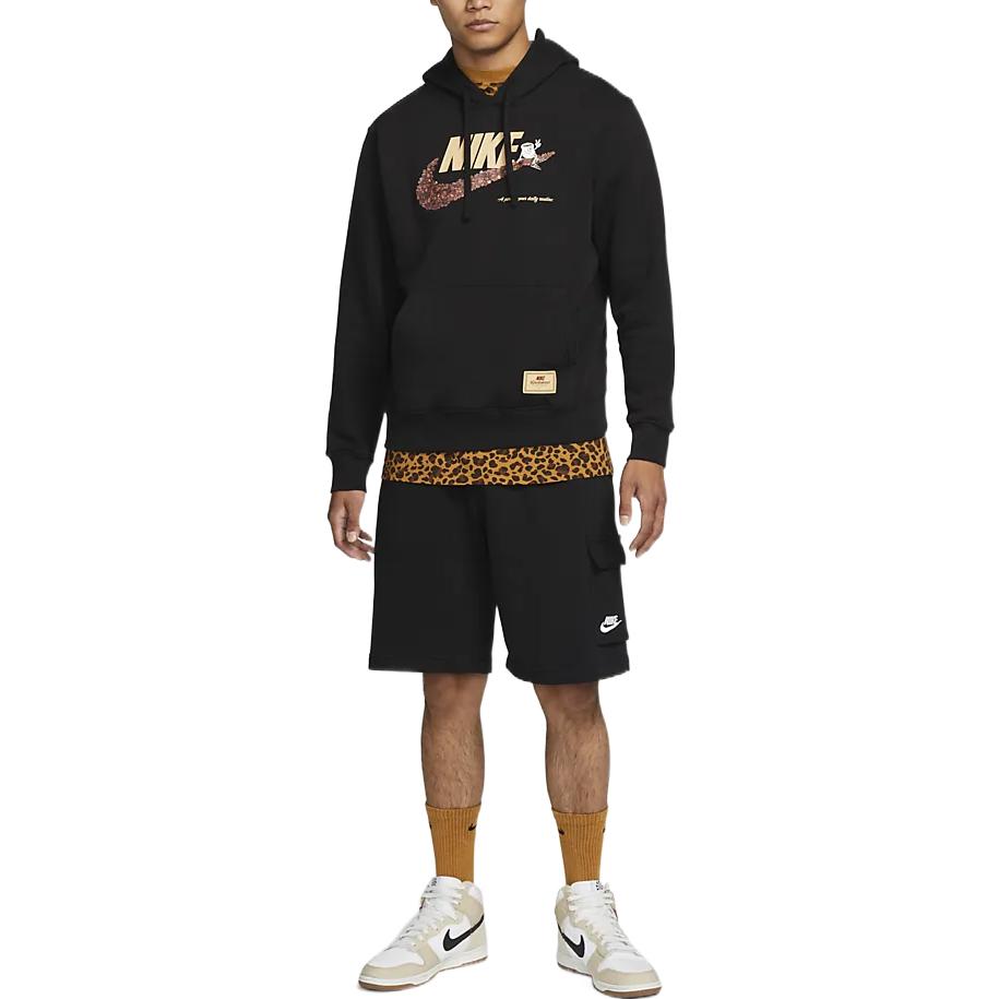 Nike NSW Coffee Bean Graphic Hoodie 'Black' DX6513-010