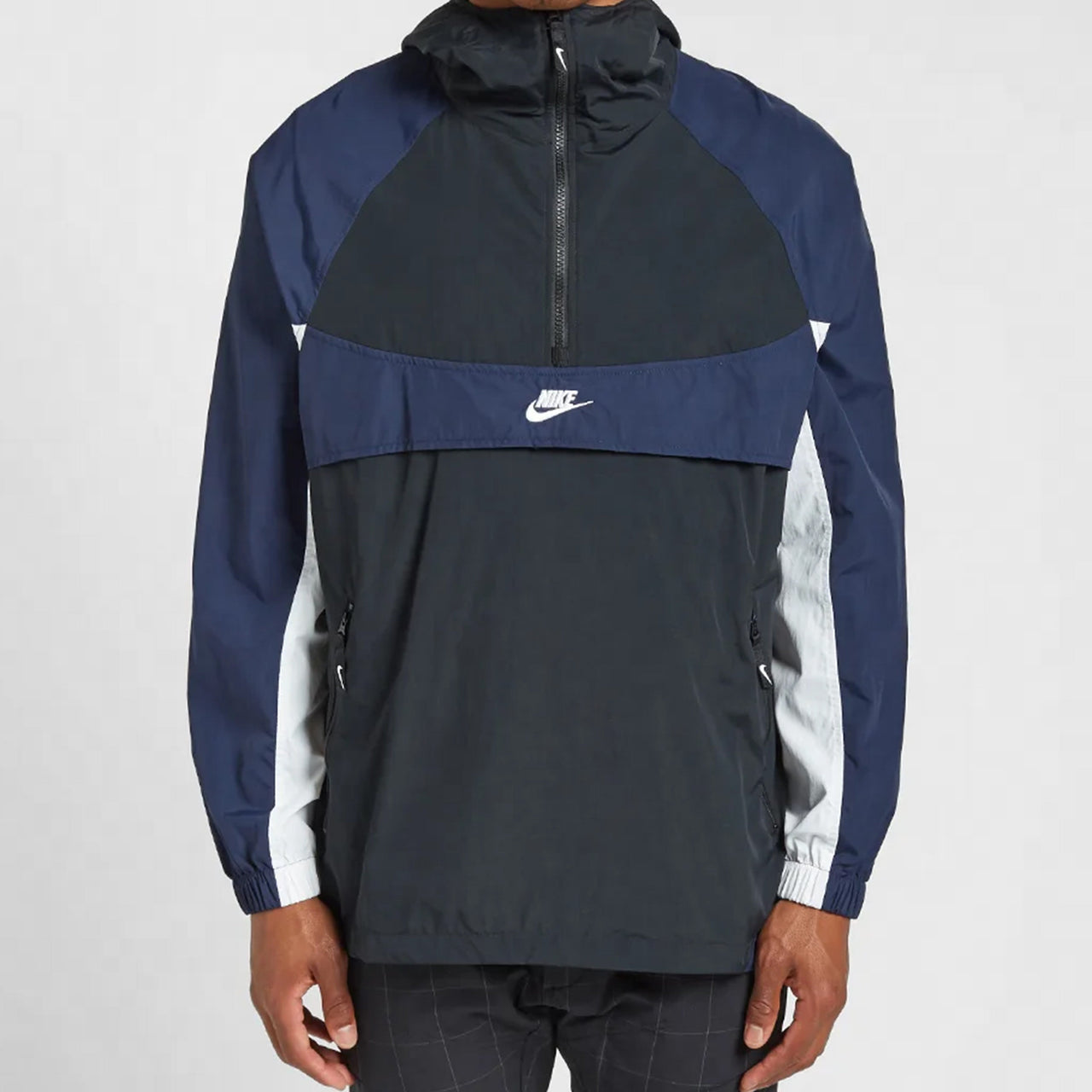 Nike Re-issue Woven Popover Jacket Small logo Blue/Black BV5386-010