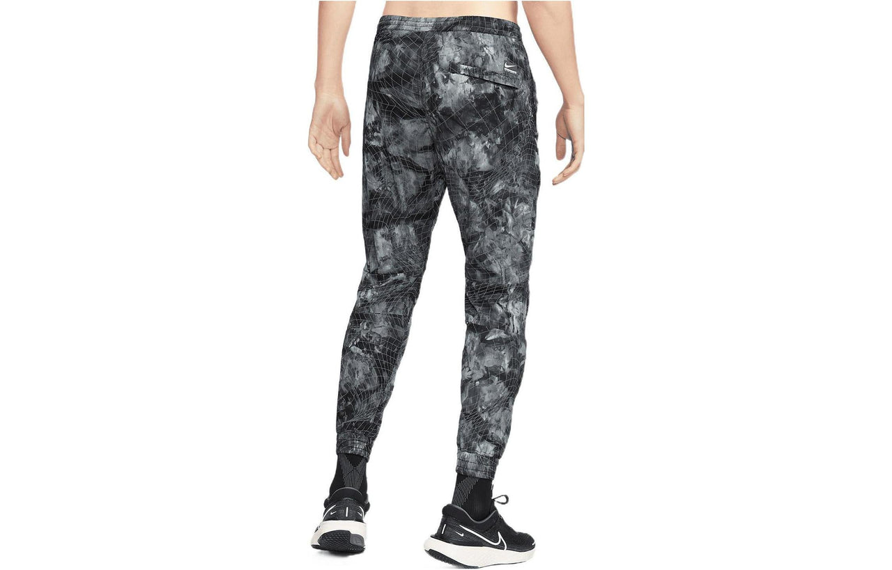 Men's Nike Packable Full Print Logo Plaid Casual Bundle Feet Sports Pants/Trousers/Joggers Black DB0869-060