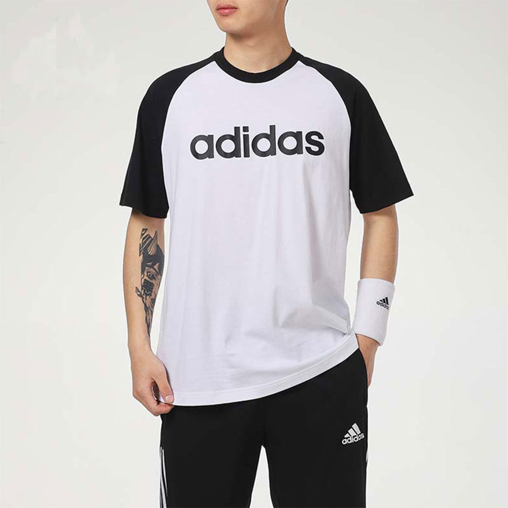 Men's adidas neo Sports Round Neck Casual Breathable Short Sleeve White T-Shirt GP4898