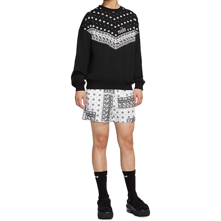(WMNS) Nike Sportswear Heritage Round-neck Sweatshirt 'Black' CU5949-010