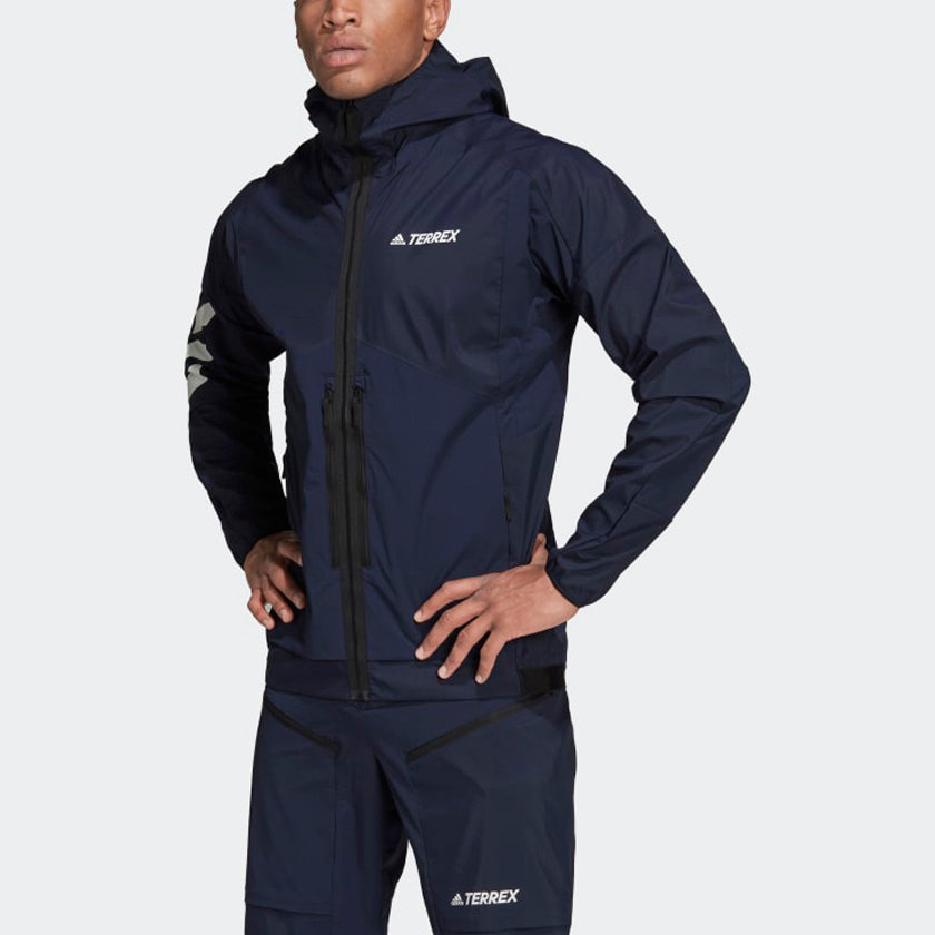 adidas Terrex Outdoor Sports Hooded Jacket Navy Blue GV4359