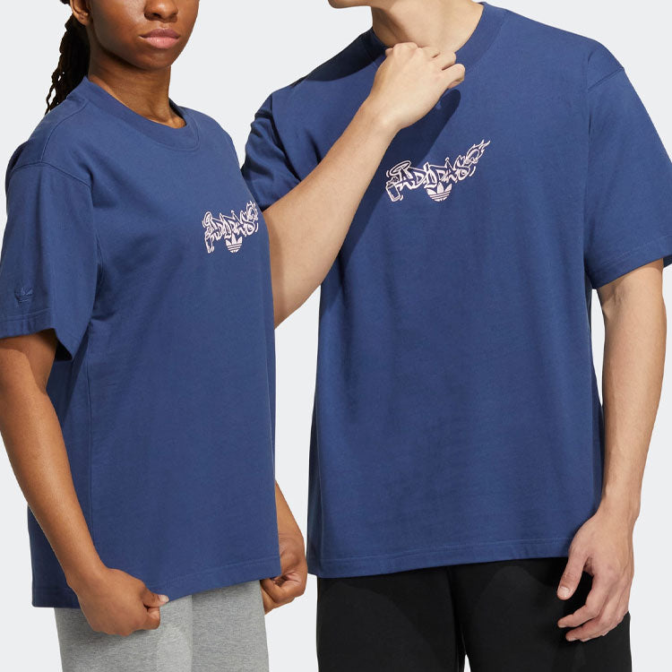 adidas originals Alphabet Printing Sports Short Sleeve Unisex Blue H49560