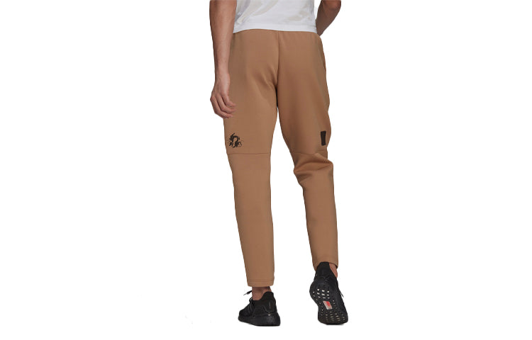 adidas MENS Wj Pnt Kn Warm Running Training Straight Leg Pants Yellow GU1763
