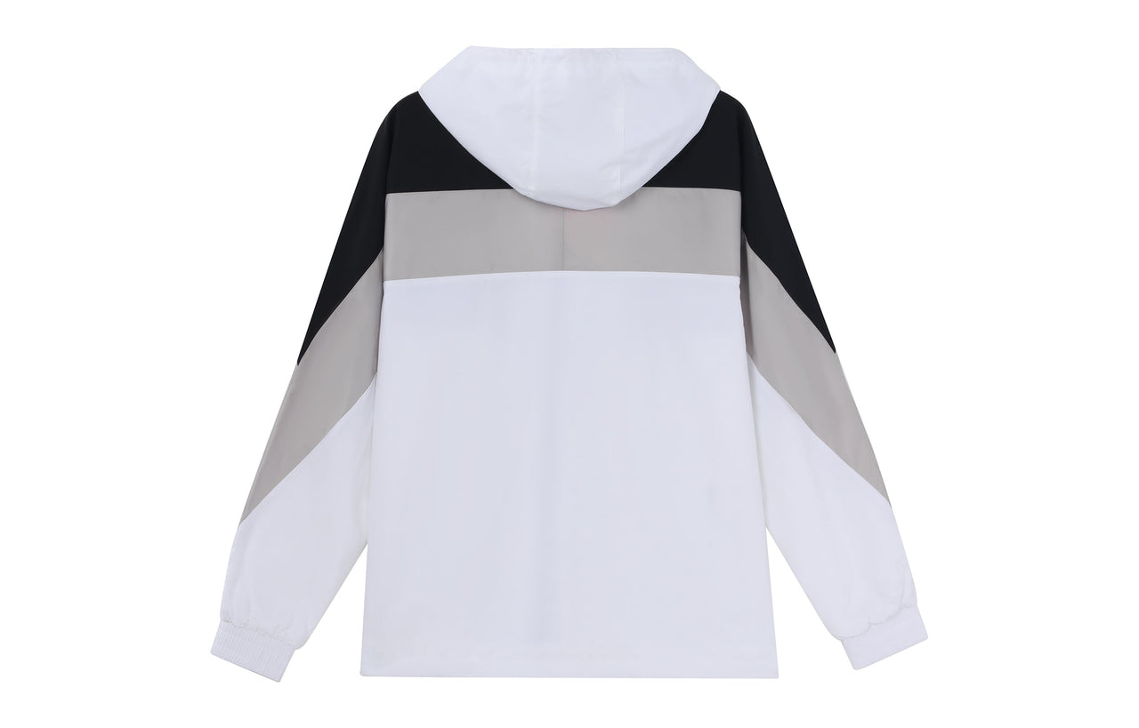 Li-Ning Sports Fashion Series Colorblock hooded Drawstring Loose Jacket 'White' AFDQ045-1