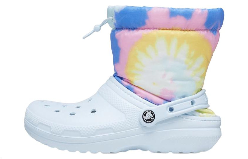 Crocs Classic Lined Neo Puff Boots 'Tie Dye Mineral Blue' 207328-002