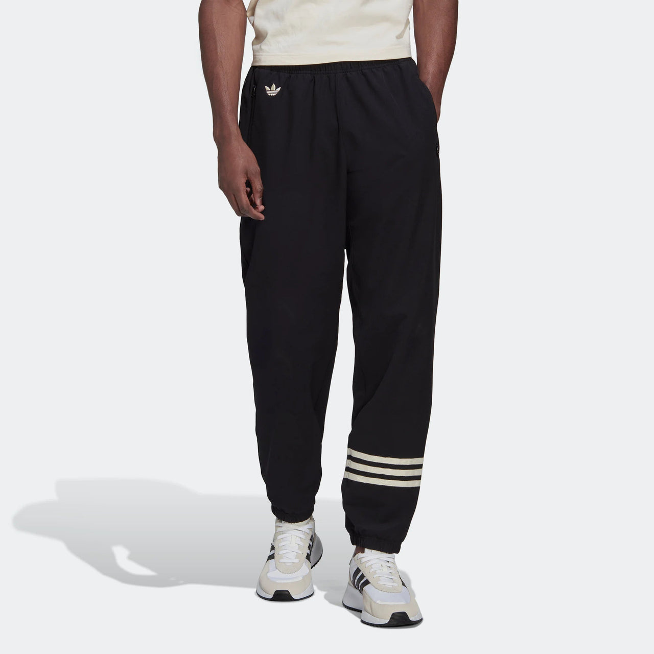 Men's adidas originals New C Tp Logo Embroidered Pants Classic Sports Pants/Trousers/Joggers Black HM1864