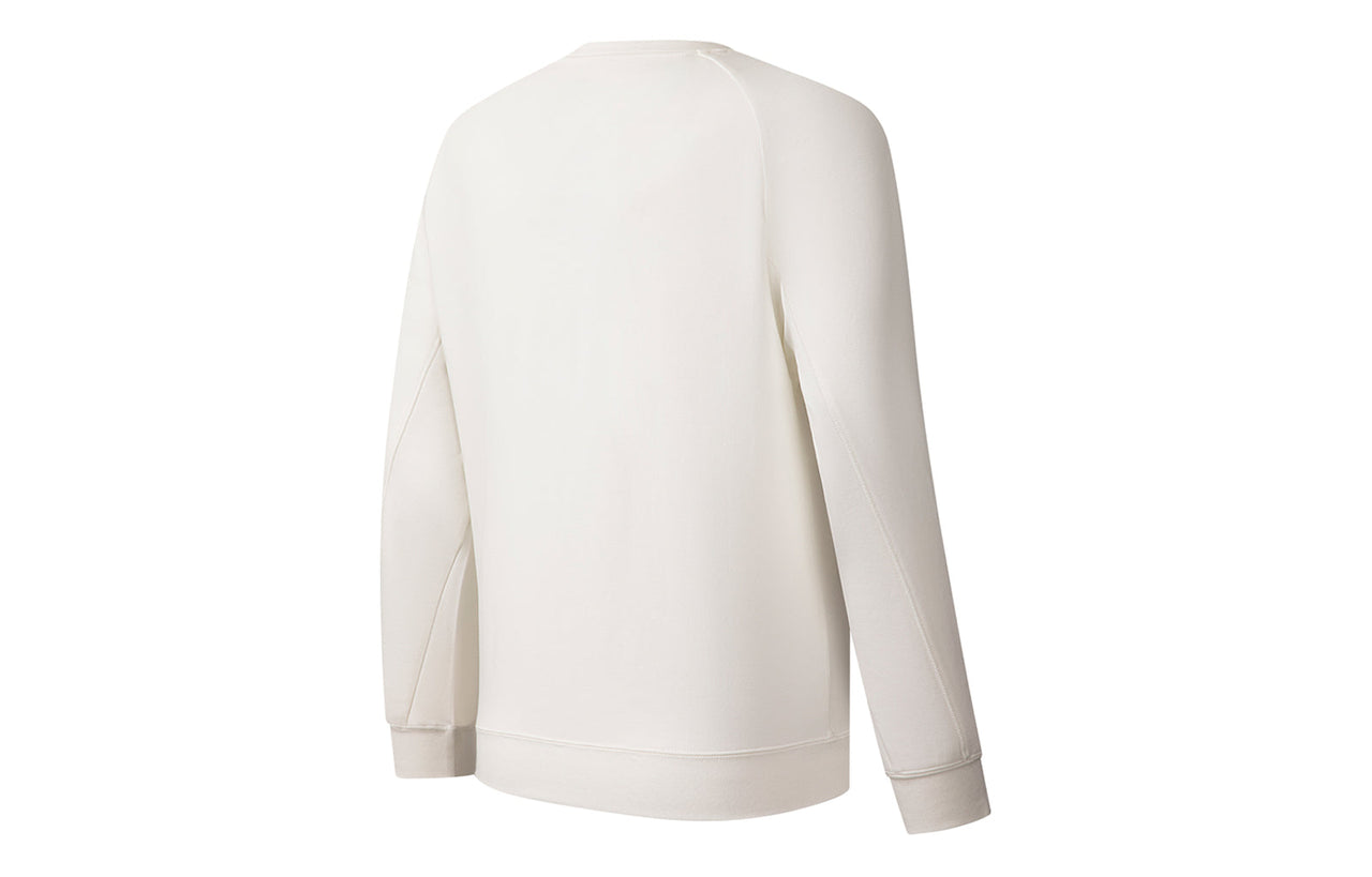 (WMNS) Li-Ning Classique Crewneck Sweatshirt 'White' AWDS776-1
