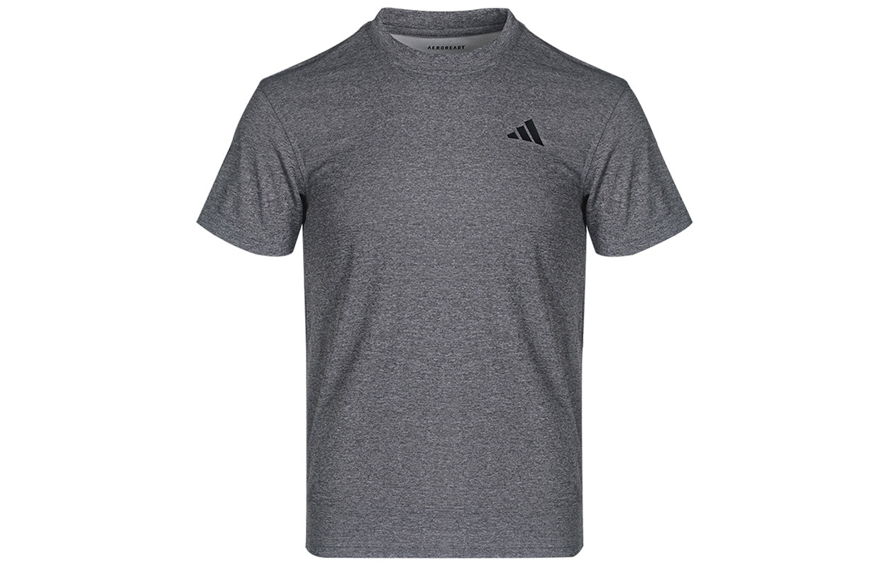 adidas 3-Bar Tech Tee Sports Training Alphabet Printing Round Neck Short Sleeve Gray GR7103