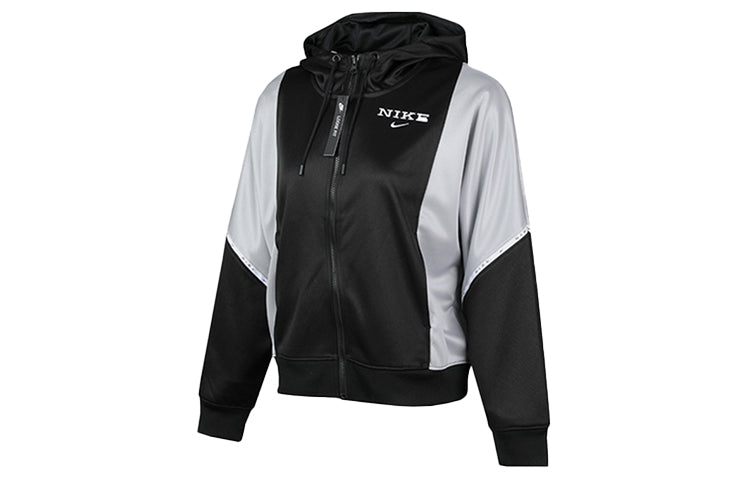 (WMNS) Nike Sportswear Logo Printing Hooded Jacket Black/White Black-white CJ3678-011